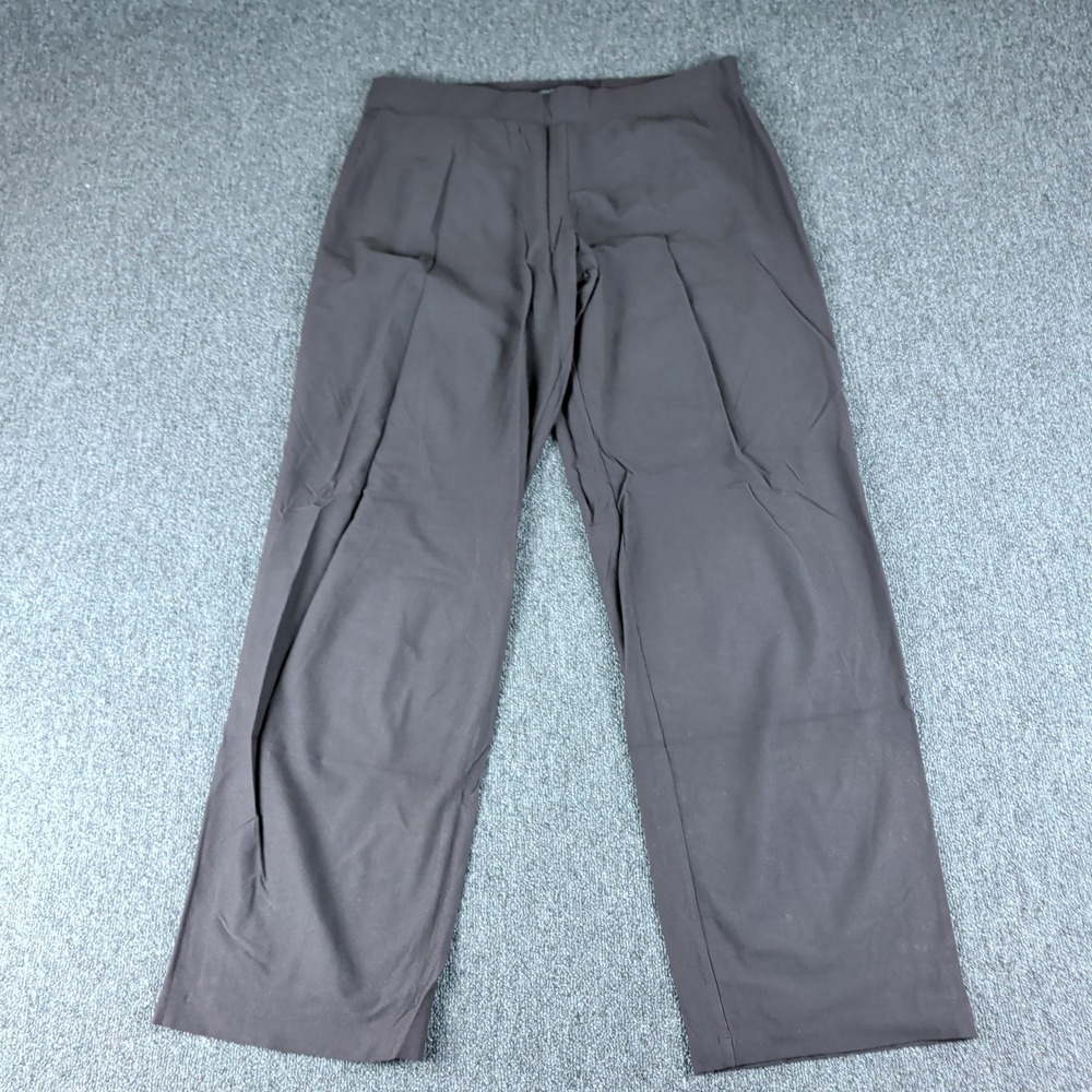 Eileen Fisher Pants LG Women Brown Stretch Crepe Wide Leg Pull On Professional — photo 2